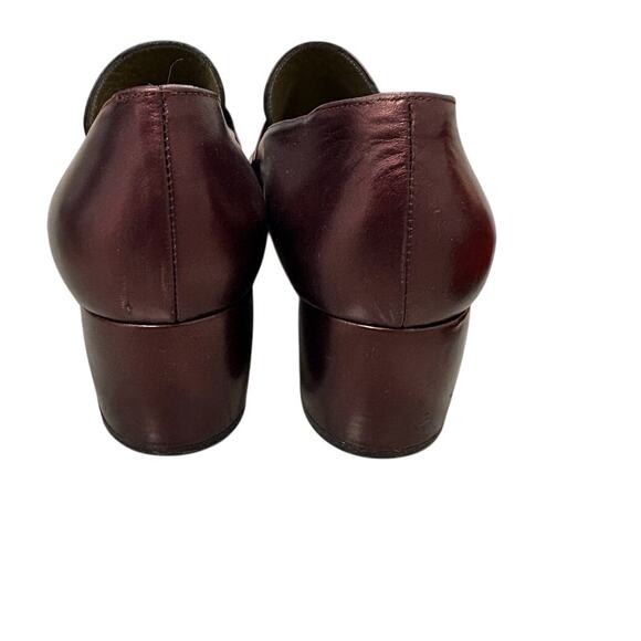 Vintage Metallic Oxblood YSL Burgundy Leather Loafers Made in Italy 8.5M - Picture 4 of 8